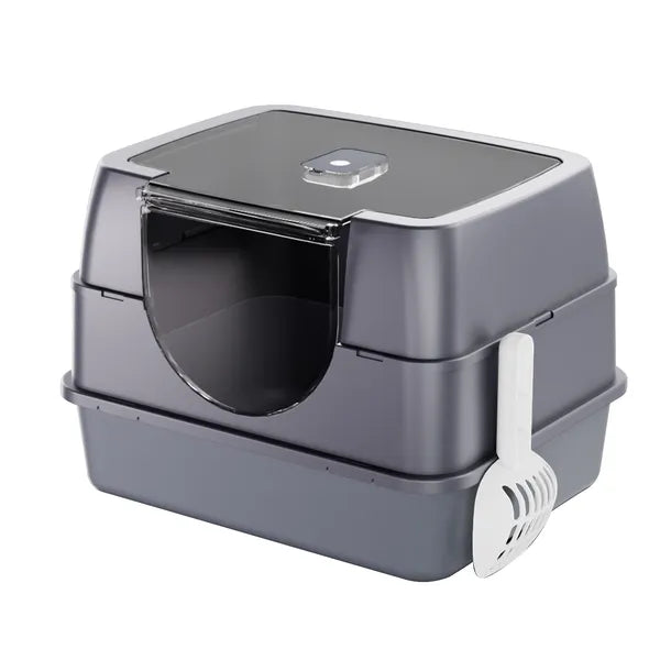 Enclosed Cat Litter Box, Orange, Odor Locking, Spacious for Large Cats - Main Product Image