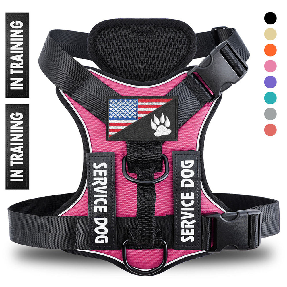Reflective Breathable Dog Harness Strap, Solid Color Polyester - Image 10 of 11