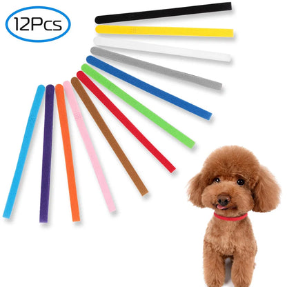 12 Color Whelping Puppy ID Collars, Adjustable Double Sided Pet Bands - Image 6 of 7