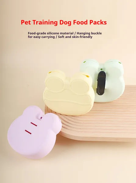 Silicone Dog Treat Pouch with Hanging Buckle, Food Grade Training Bag - Main Product Image
