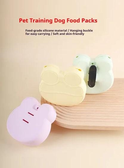 Silicone Dog Treat Pouch with Hanging Buckle, Food Grade Training Bag - Main Product Image