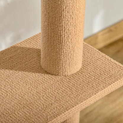 Floor to Ceiling Cat Tree with Sisal Scratching Posts, Natural Activity Center, Brown - Size Reference