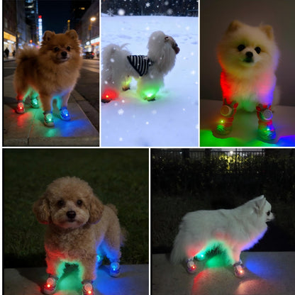 LED Light Up Dog Shoes, 4 Pack Anti Slip Paw Protectors for Night Walks - Image 9 of 13