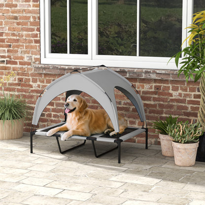 Elevated Dog Bed with Canopy, 42 x 30 Inch, Washable Mesh for Camping - Main Product Image