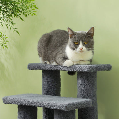 25 Inch Cat Scratching Post Pet Stairs, 4 Step Multi Level, Gray - Image 7 of 9