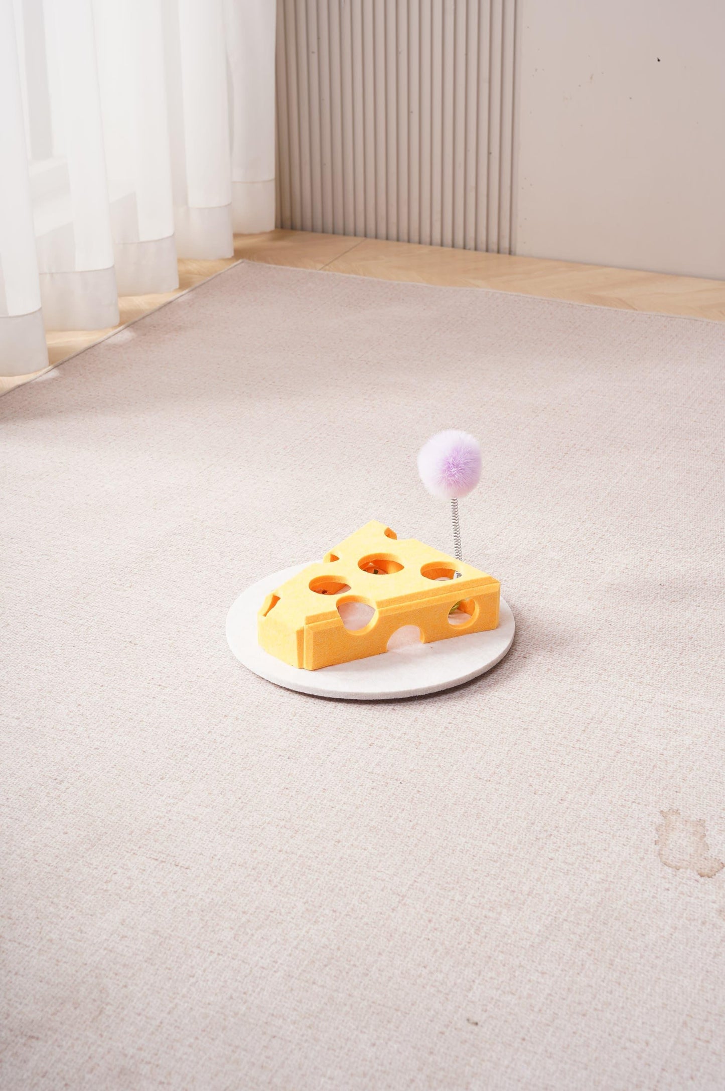 Cat Puzzle Toy Box with Ball and Spring Wand, Suction Cup Base - Image 6 of 12