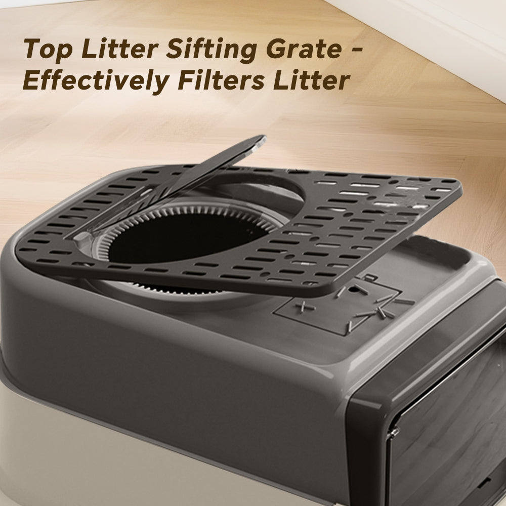 Front Flip Door Cat Litter Box with Deodorant Pack, Anti Splash Design - Features and Details