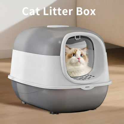 Cat Litter Box with Lid, Enclosed Design for Odor Control - Main Product Image