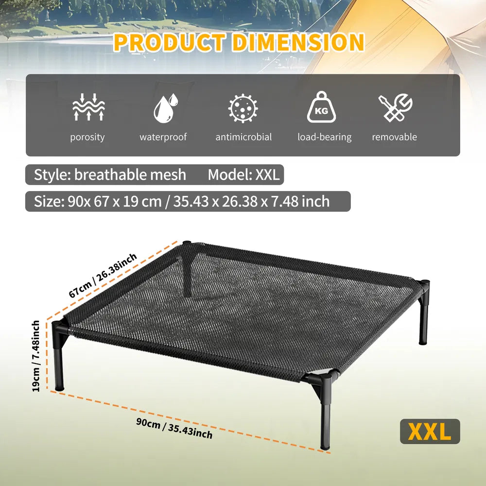 Elevated Breathable Mesh Pet Bed for Indoor and Outdoor Use - Image 8 of 9