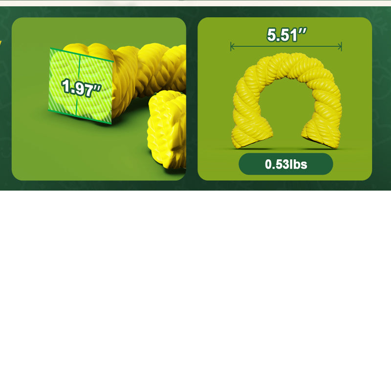 Natural Rubber Horseshoe Dog Chew Toy for Aggressive Chewers - Side Angle