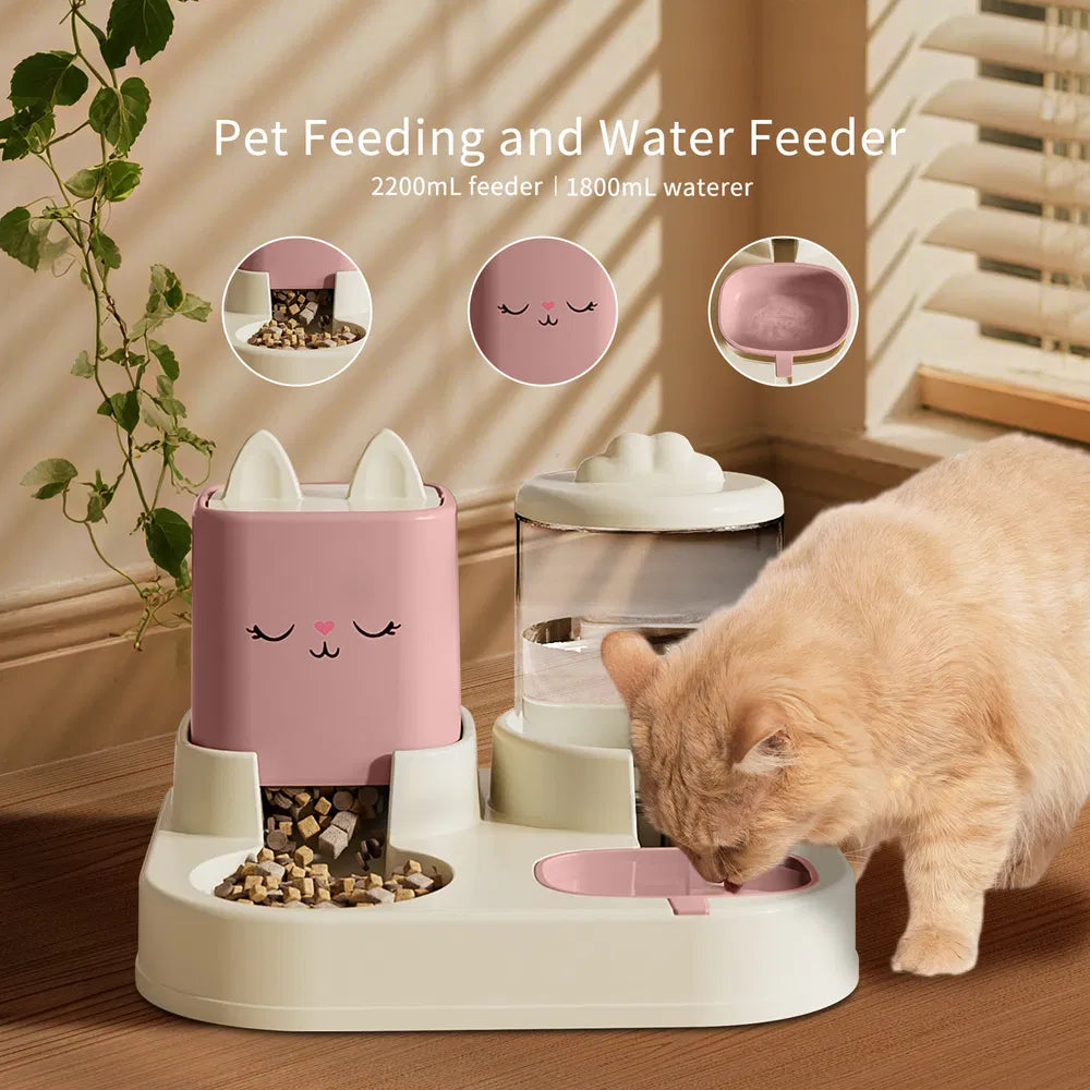 Automatic Pet Feeder with 74oz Water Fountain and 60oz Food Dispenser - Image 7 of 8