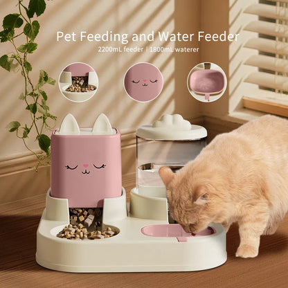 Automatic Pet Feeder with 74oz Water Fountain and 60oz Food Dispenser - Image 7 of 8