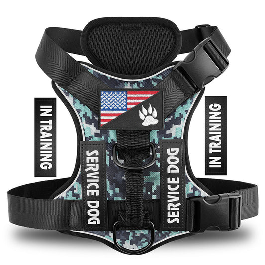 Reflective Breathable Dog Harness Strap, Solid Color Polyester - Main Product Image