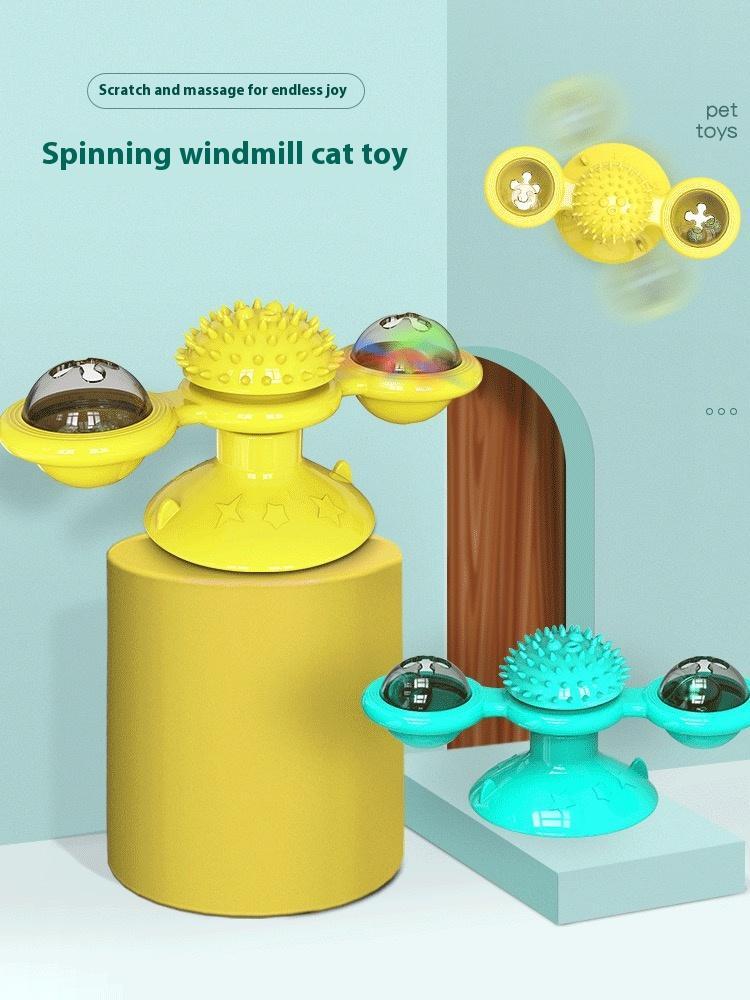 Interactive Windmill Cat Toy with LED Light Ball and Catnip - Image 6 of 11