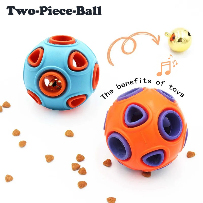 Dog Rubber Ball with Bell 2 Pack, Interactive Chew Toy for Puppies - Features and Details