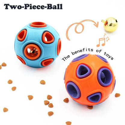 Dog Rubber Ball with Bell 2 Pack, Interactive Chew Toy for Puppies - Features and Details