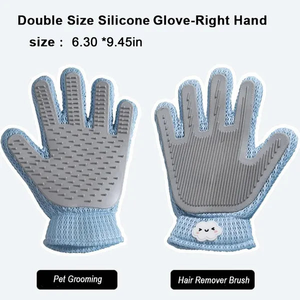 2 in 1 Pet Grooming Glove, Deshedding and Massage Brush for Dogs and Cats - Size Reference
