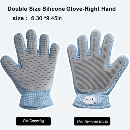 2 in 1 Pet Grooming Glove, Deshedding and Massage Brush for Dogs and Cats - Size Reference