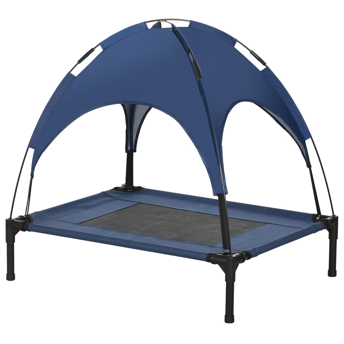 Elevated Dog Bed 30 Inch with UV Protection Canopy, Dark Blue - Image 9 of 9