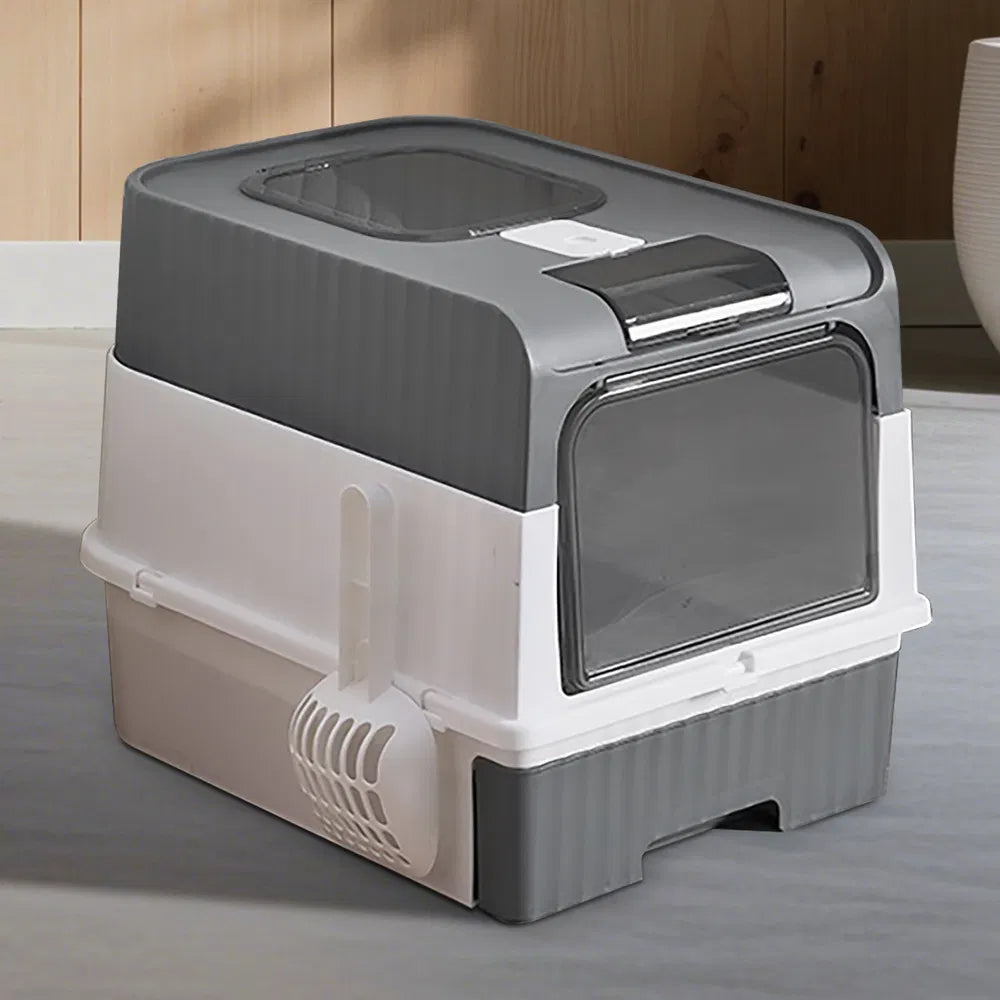 Magic Cube Cat Litter Box, Enclosed with Pull Out Drawer, for Large Cats - Image 8 of 9
