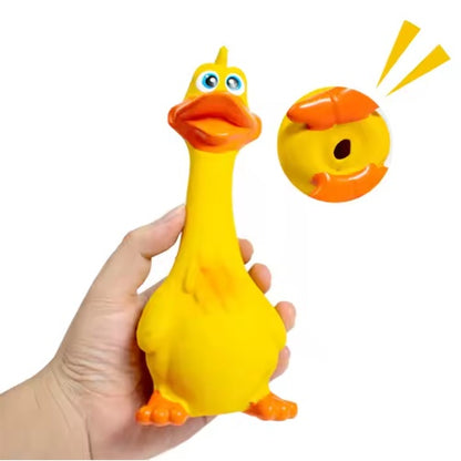 Cute Duck Squeaky Dog Toy, Latex Interactive Chew Toy - Features and Details