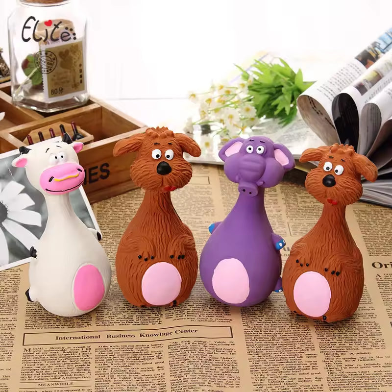 Cute Latex Dog Chew Toys 4 Pack with Sound, Dental Health Interactive - Image 6 of 8
