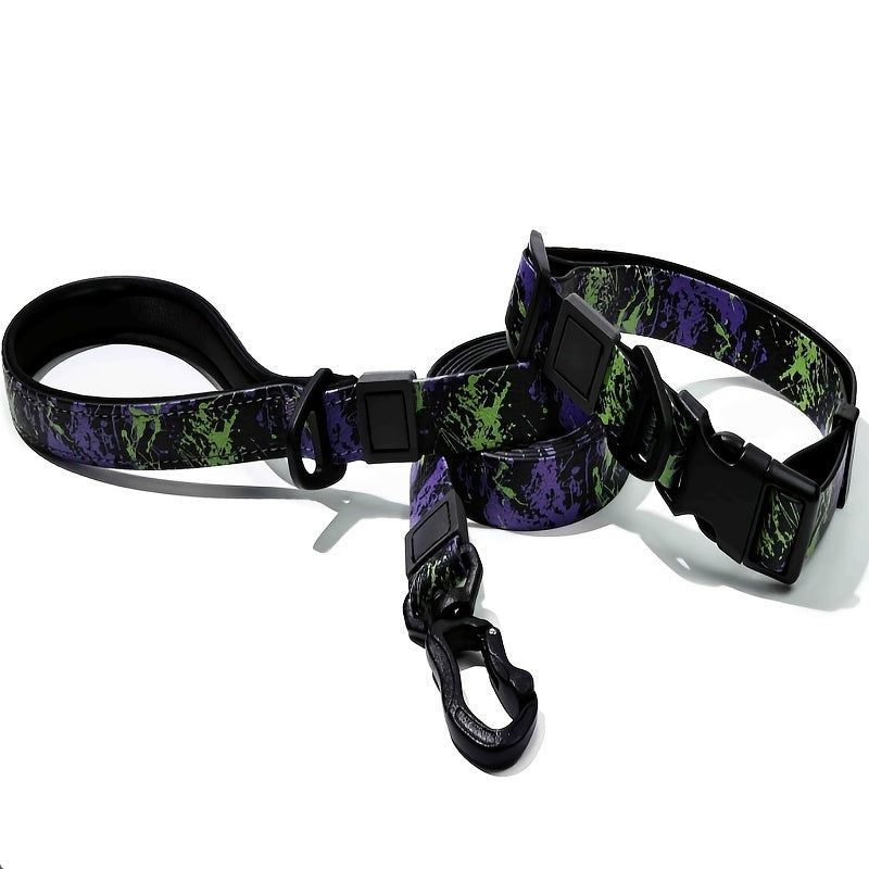 UV Printed Dog Leash and Collar Set, Waterproof PVC, for Small Dogs - Image 11 of 12