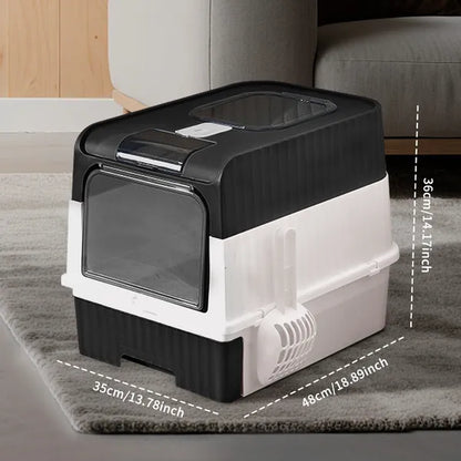 Magic Cube Cat Litter Box, Enclosed with Pull Out Drawer, for Large Cats - Size Reference
