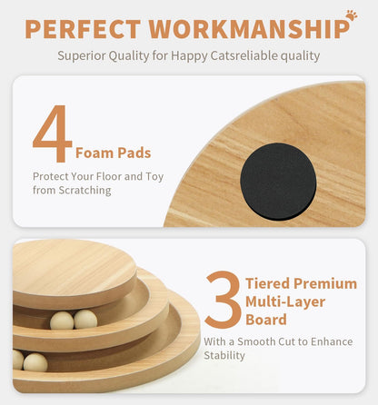 Two Layer Sisal Cat Scratching Post with Ball Track and Hanging Toy - Image 9 of 11