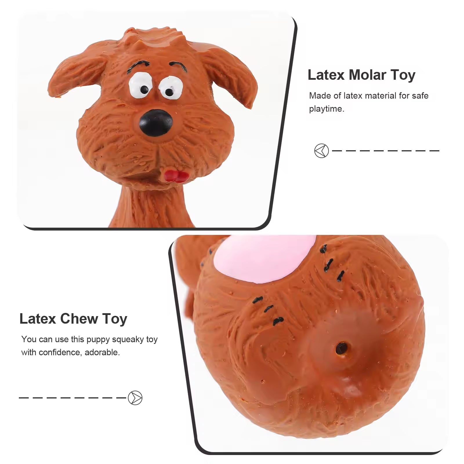 Cute Latex Dog Chew Toys 4 Pack with Sound, Dental Health Interactive - Detailed View