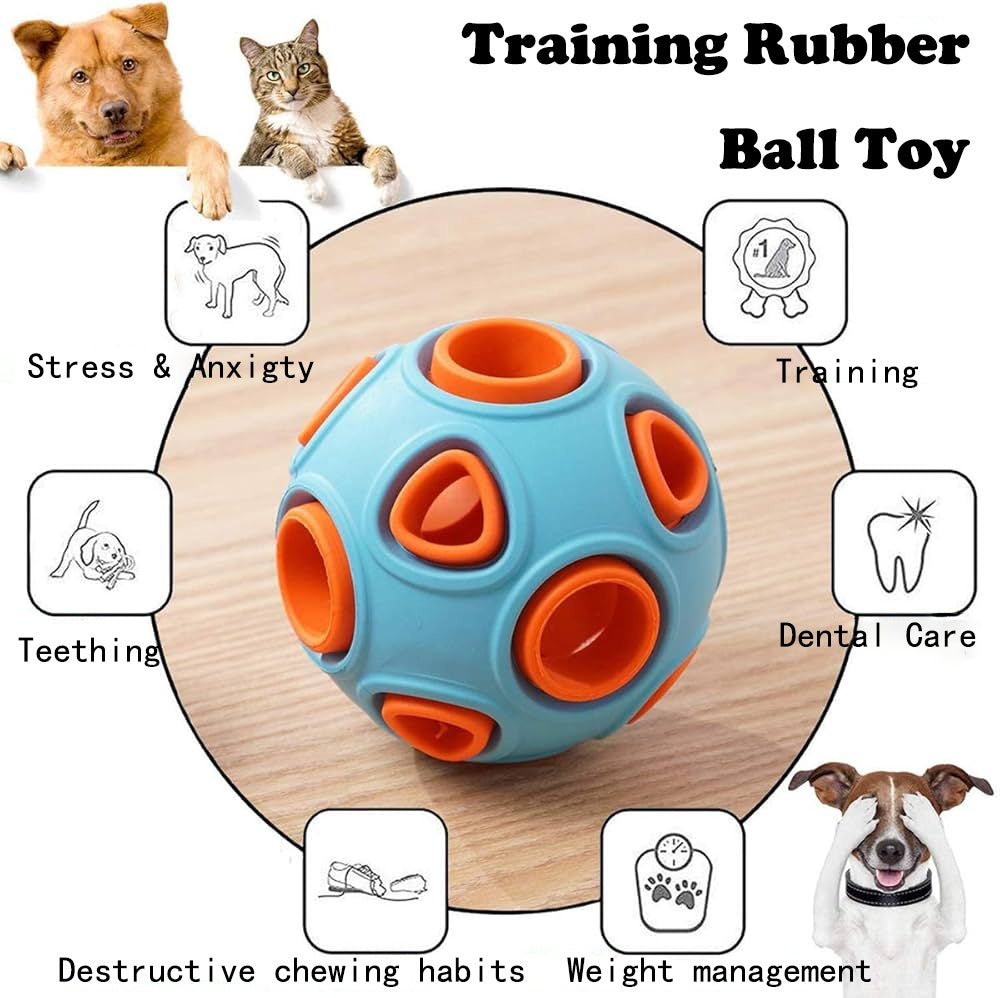 Dog Rubber Ball with Bell 2 Pack, Interactive Chew Toy for Puppies - Image 8 of 9