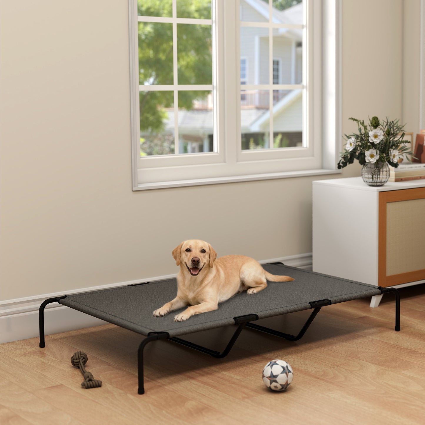 Elevated Dog Bed for Large Breeds, 60 Inch, Gray - Detailed View