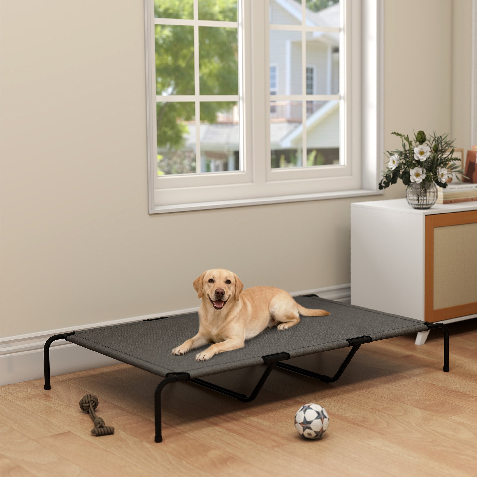 Elevated Dog Bed for Large Breeds, 60 Inch, Gray - Detailed View