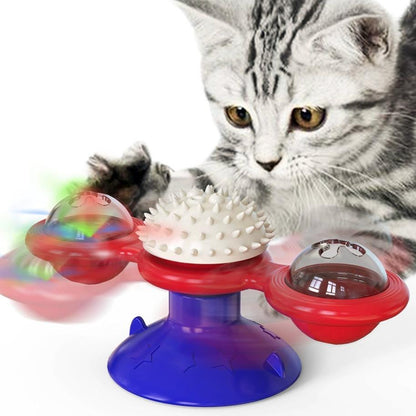Interactive Windmill Cat Toy with LED Light Ball and Catnip - Image 11 of 11