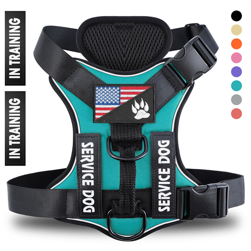 Reflective Breathable Dog Harness Strap, Solid Color Polyester - Image 8 of 11